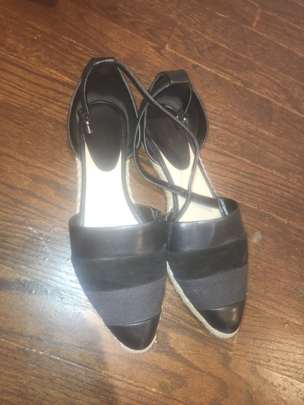 Black Espadrille Style Flats